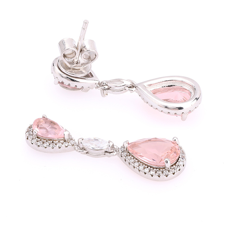 Pink Earrings 925 Silver Earrings Girls Earrings