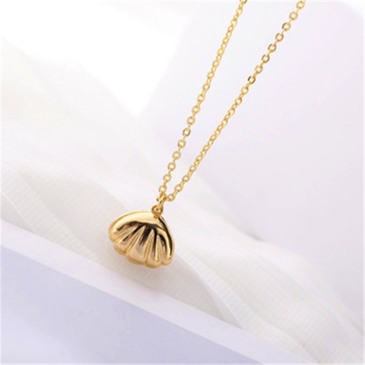 EUR-American Shell Shape 18K Gold CZ Choker Necklace