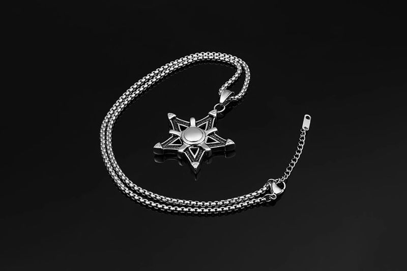 Stainless Steel Jewelry for Unisex Pentagram Shape Pendant Necklace Fashion Personality Necklace