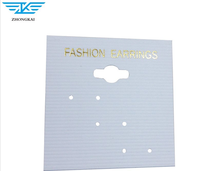 Blue Flannelette Gold Foil Earrings Card