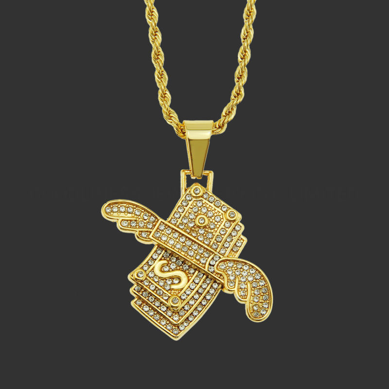 Diamond Angel Wing Necklace Us Dollar Hip Hop Men's Pendant