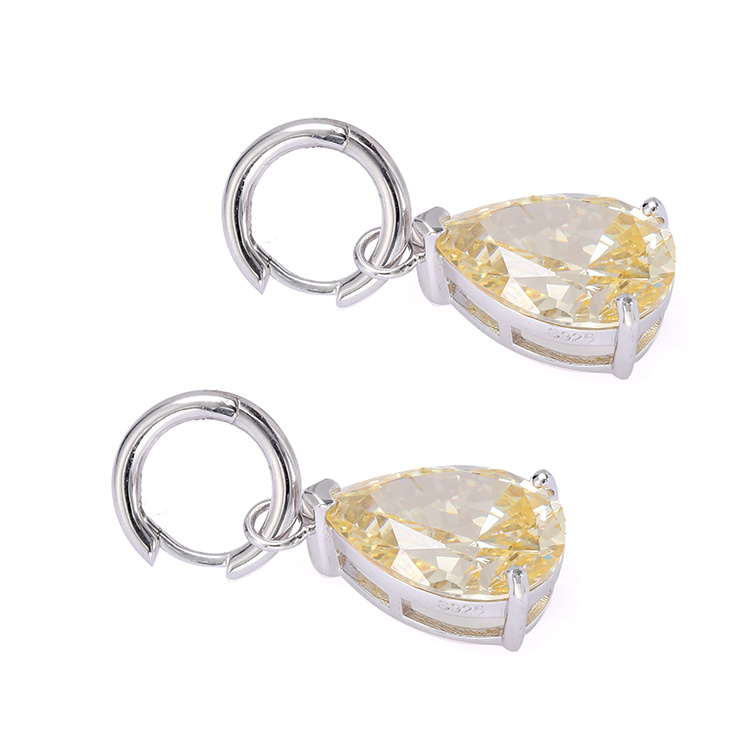 Water Drop Earrings Blink Yellow Gold Earrings for Women