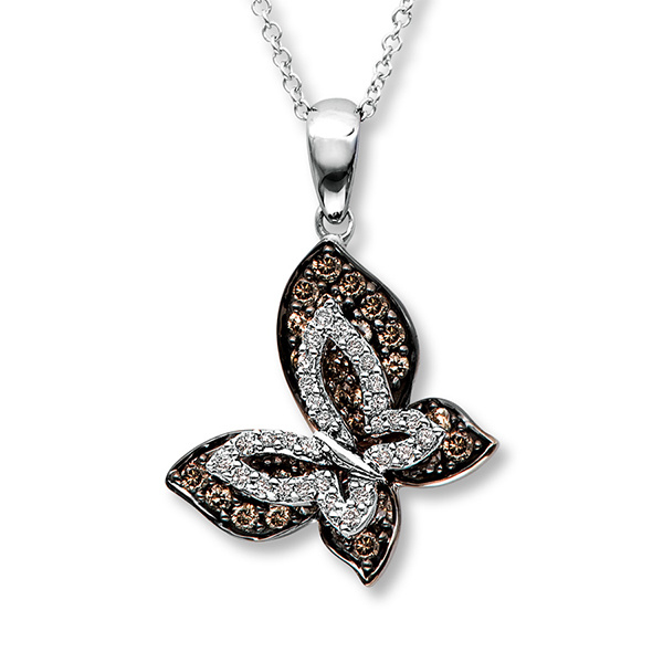 Fashion Butterfly Pendants Necklace 925 Silver Jewelry
