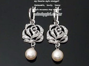 Fashion Pearly Jewelry Earrings Crystal Earrings with Big Ring Design