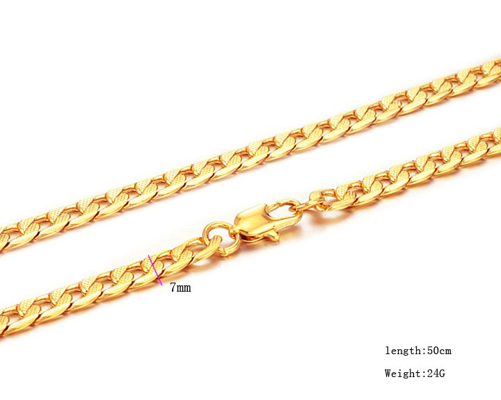 Customized 18k Gold Plated Copper Chain Necklace