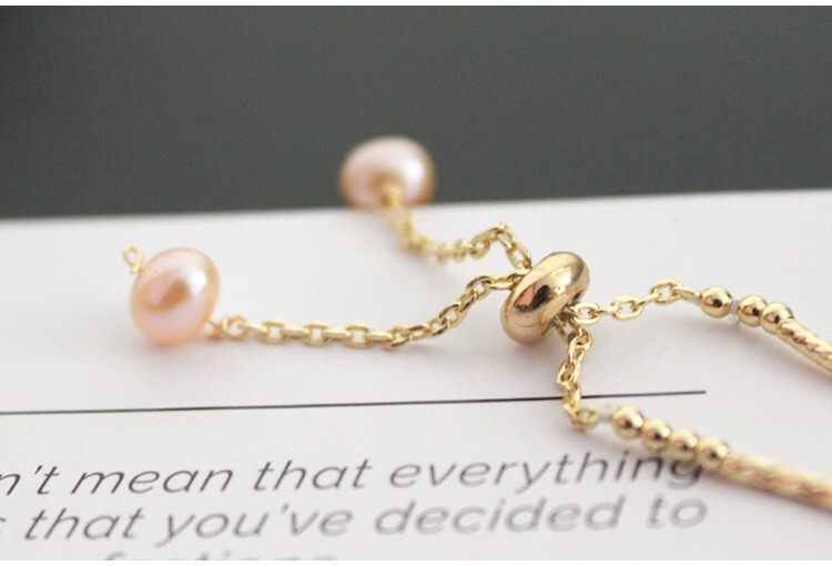 Natural Pink Opal Bracelet Rose Gold Pearl Crystal Bracelet