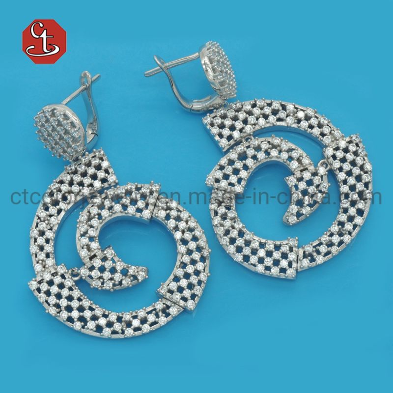 Green Spinel&White CZ Silver Earrings Hot Sales Earrings Eardrop