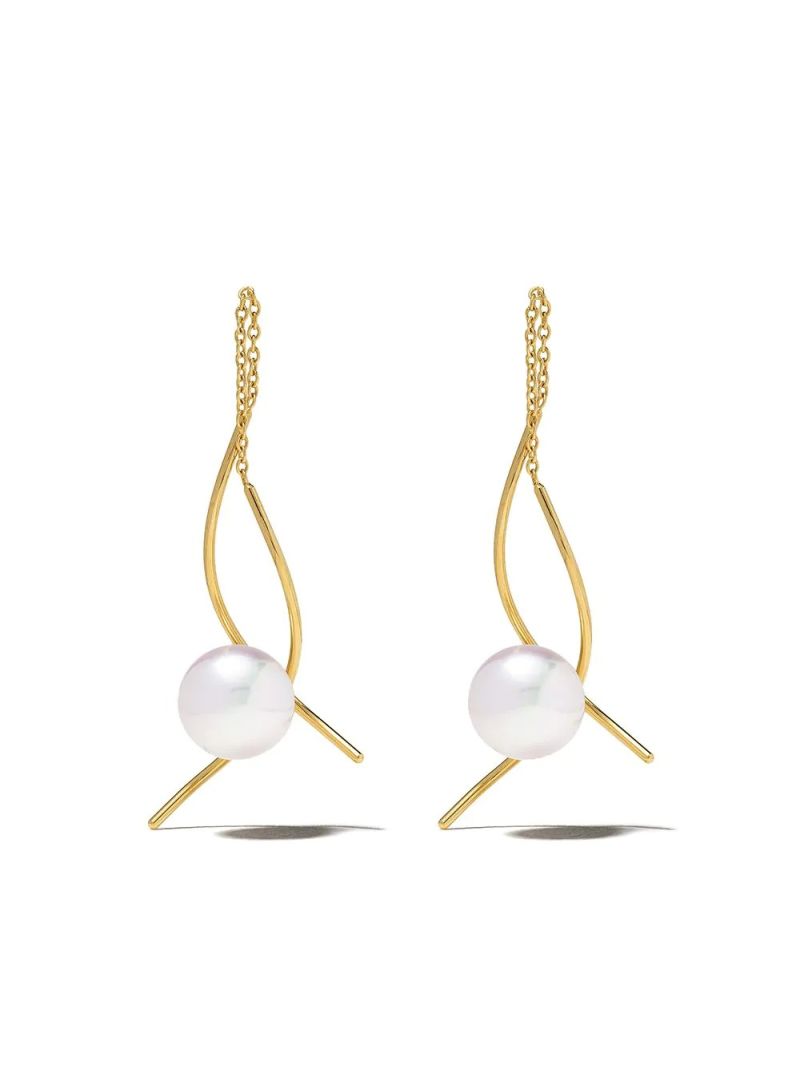 Fashionable and Elegant Crisscross Set Pearl Earrings Jewelry