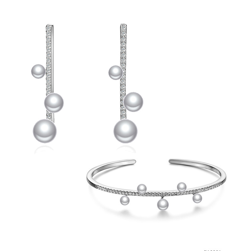 2021 Korean Popular Boutique Earring Pendant Pearl Jewelry Set for Women
