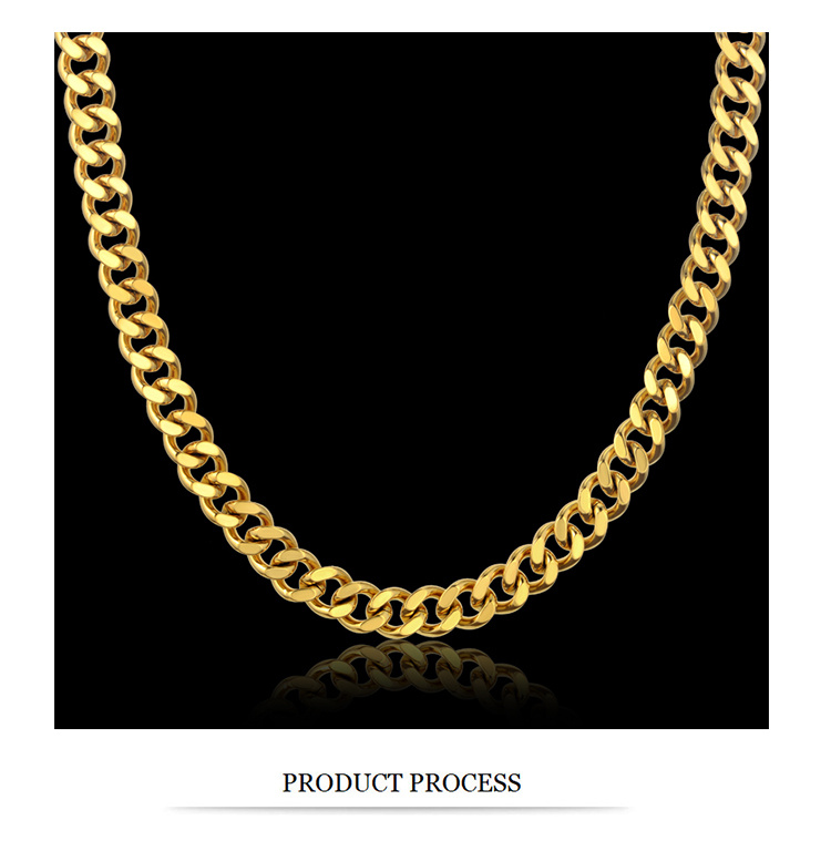 10mm Width fashion Men Stainless Steel Gold Cuban Link Chain Necklaces