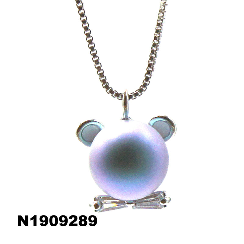 Fashion Jewelry Silver Necklace with Blue Pearl Factory Necklace