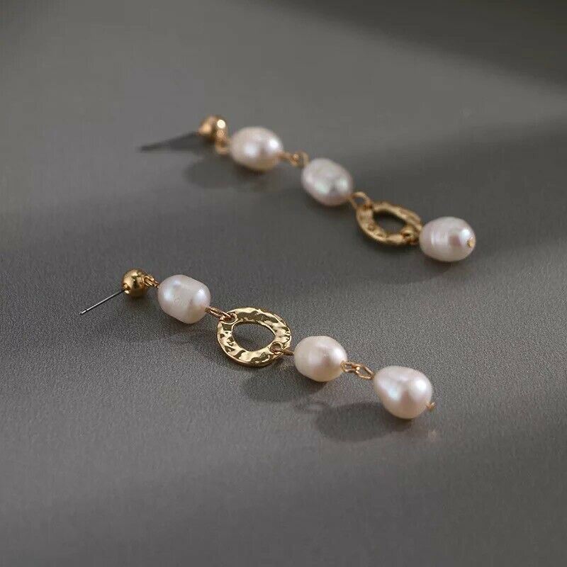 Women Jewelry Fashion Baroque Freshwater Pearl Asymmetric Earring