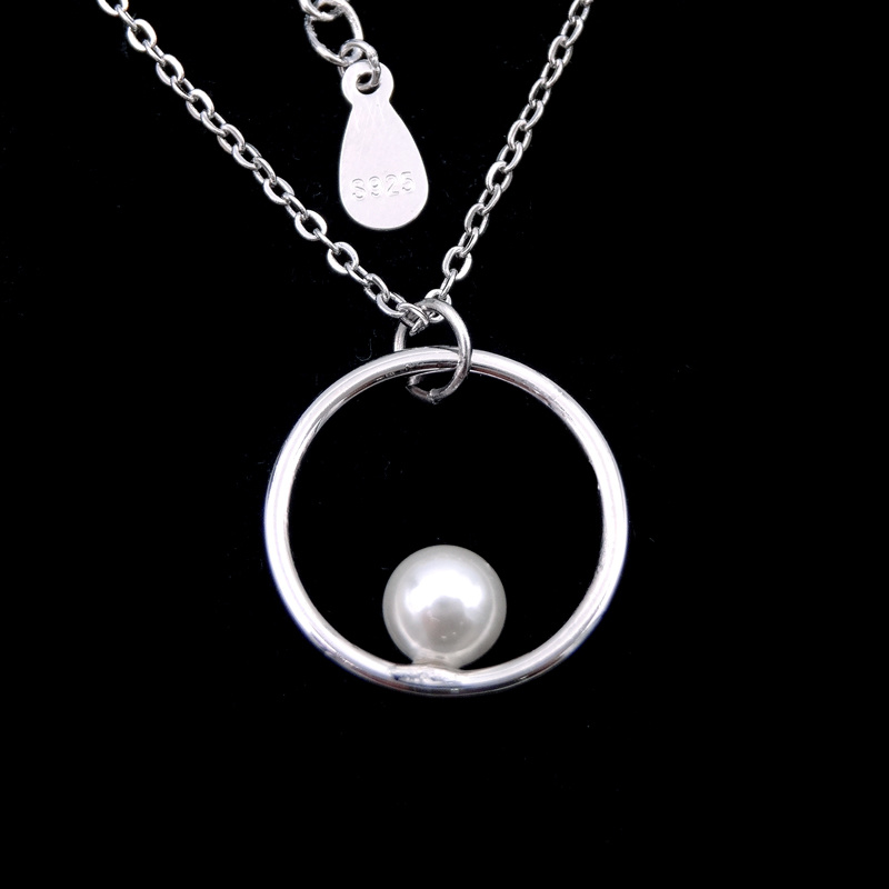 Circular Shaped Real Silver Customized Natural Pearl Bulk Pearl Necklace