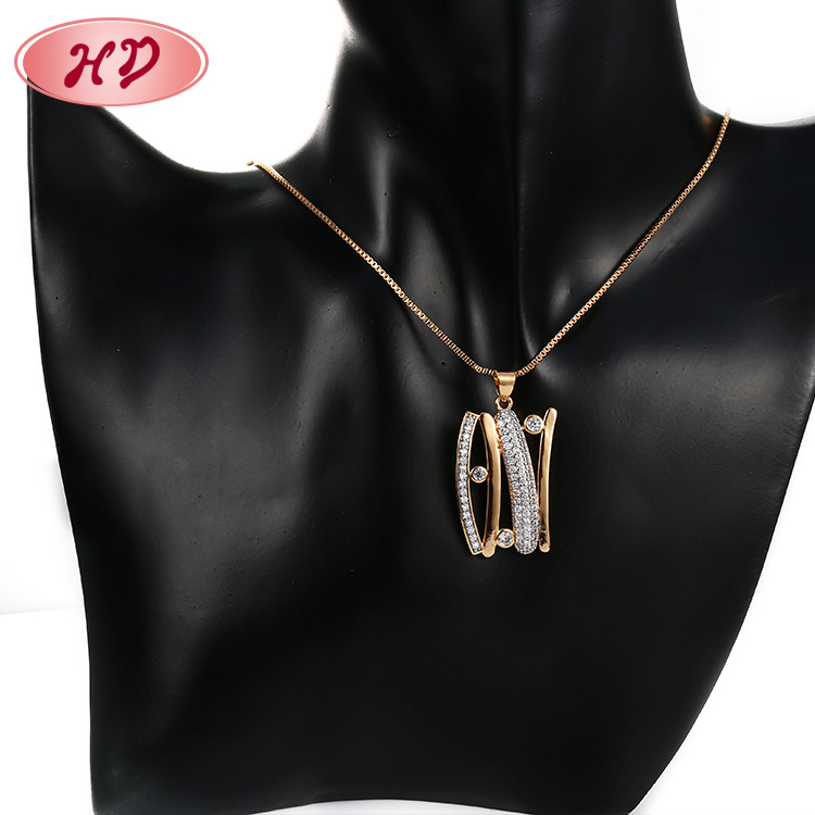 Hot Selling Fashion Alloy 18K Gold Plated Silver Chain Sets with CZ Crystal