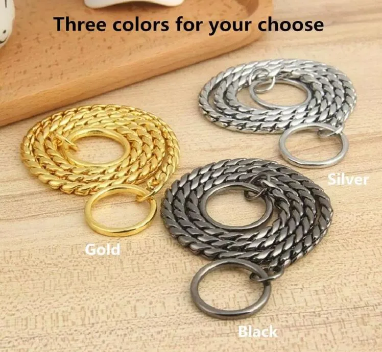 Pitbull Giant Choke Chain Collar Snake Gold Dog Chain Collar for Dogs