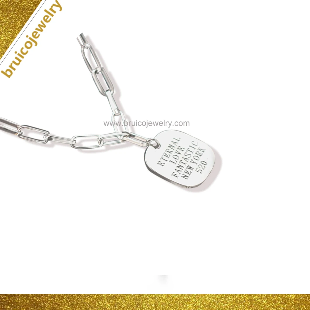 Fashion Men Rhodium Link Gold Color Chain Necklace Hip Hop Sterling Silver Jewelry Necklace