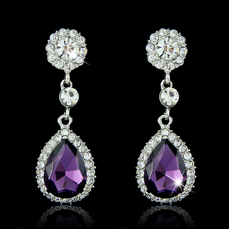 New Design Earring Pear Cut Water Drop CZ Bridal Wedding Earrings for Women with Cubic Zirconia Earring