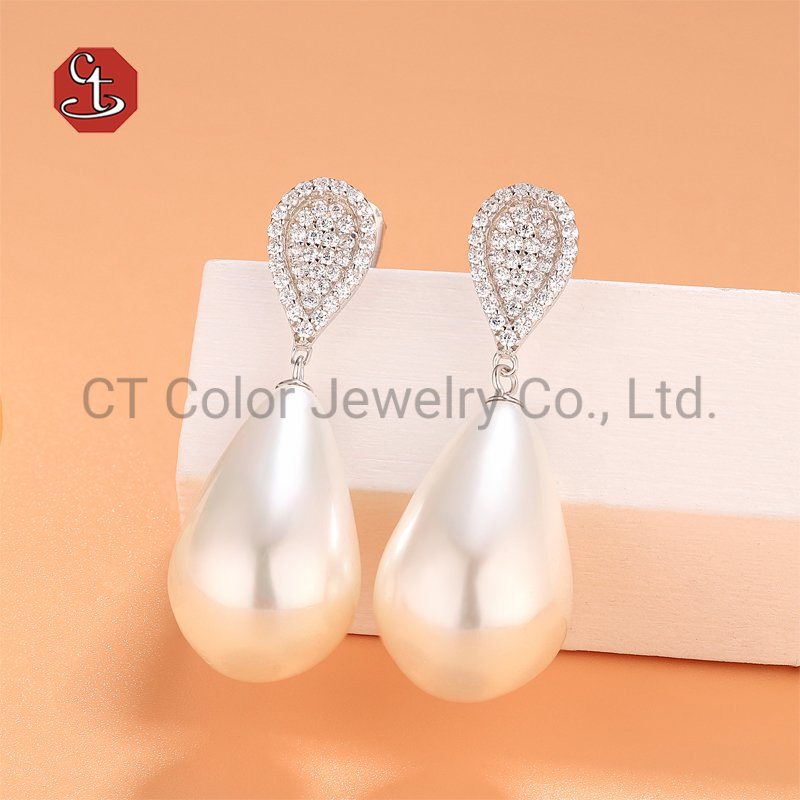 Fashion Jewelry 925 Silver Pearl Drop Jewelry Pearl Earrings