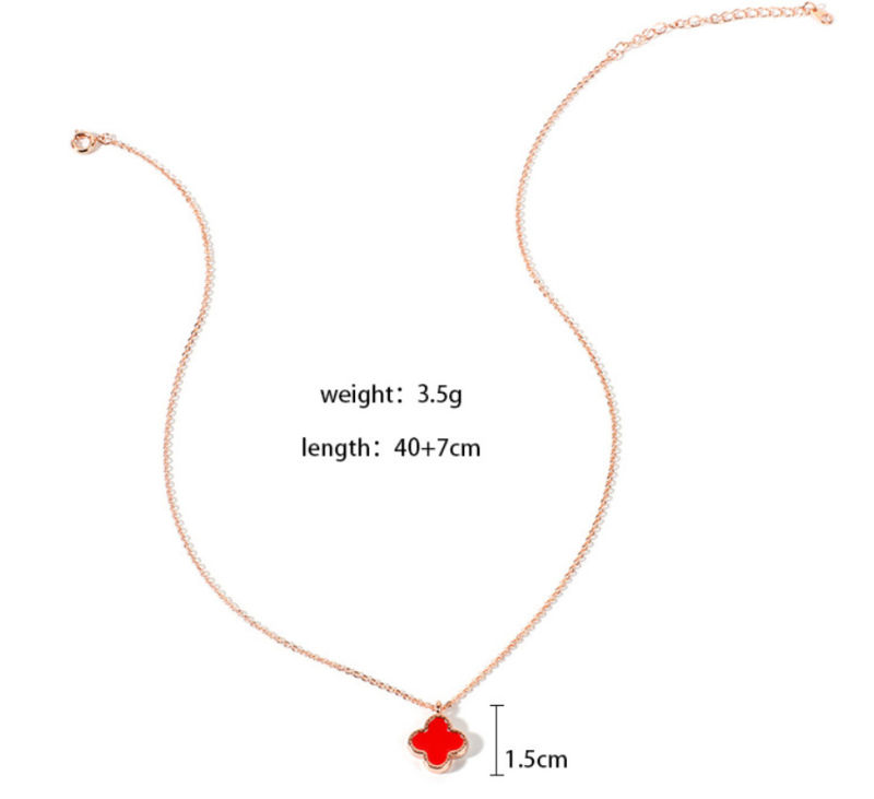 Fashion Jewelry Delicate Necklace with Four Leafed Clover Pendant