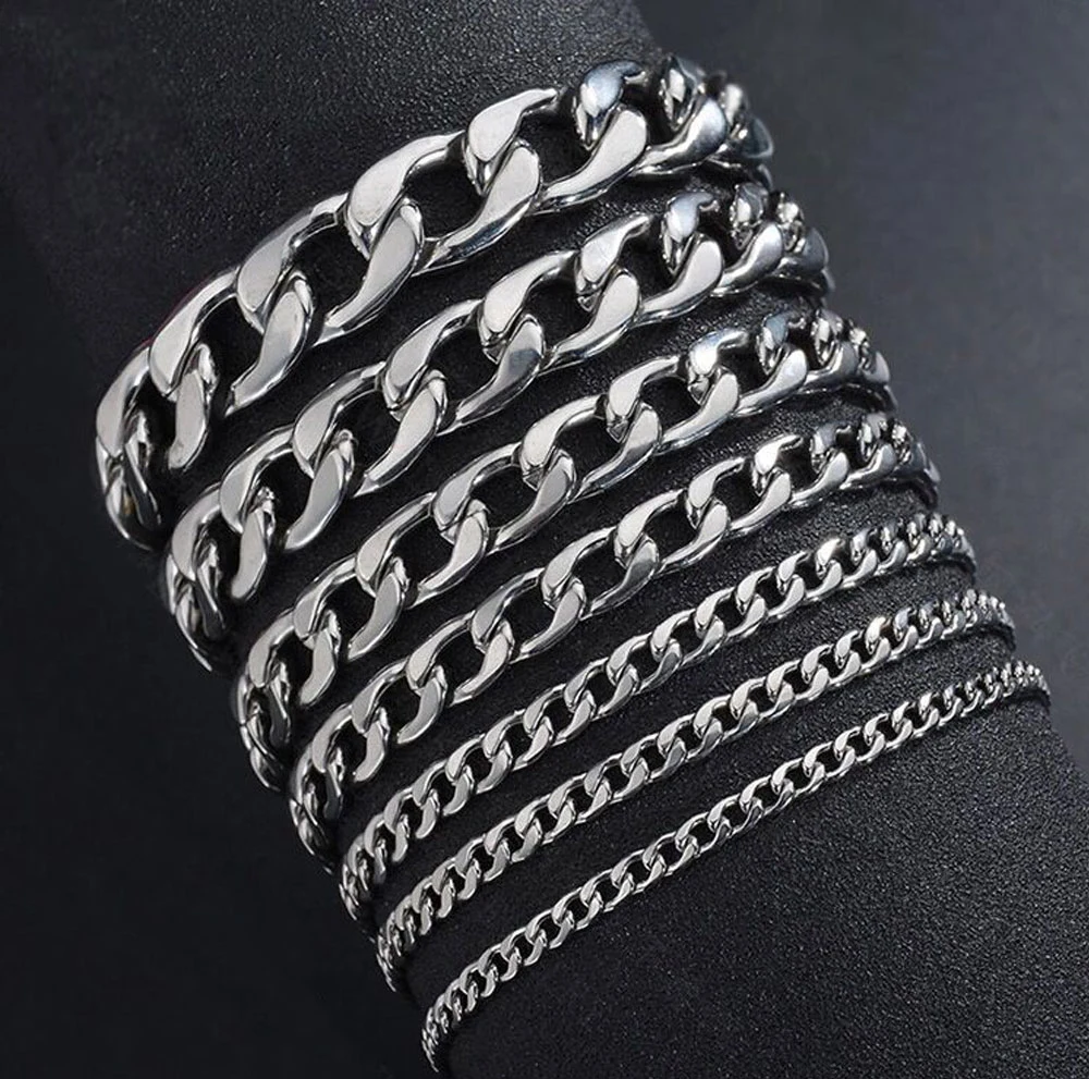 Wholesale High Quality Gold Plated Jewelry Necklace Men Stainless Steel Jewelry Cuban Link Chain