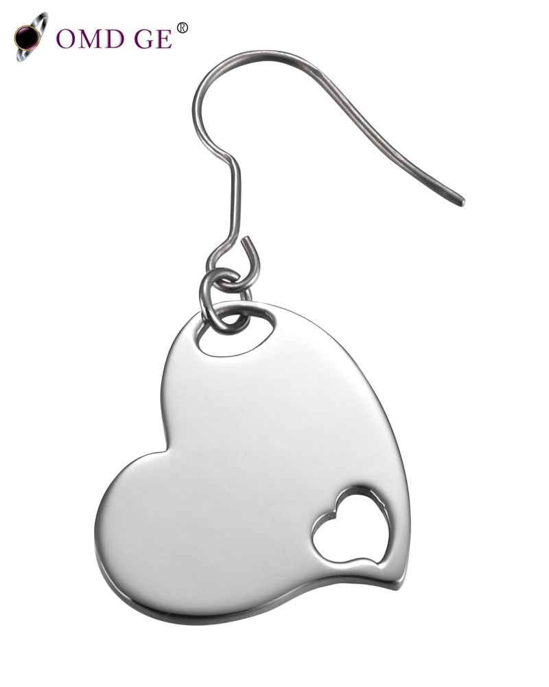 Simple Heart Shape Jewelry Stainless Steel Earring