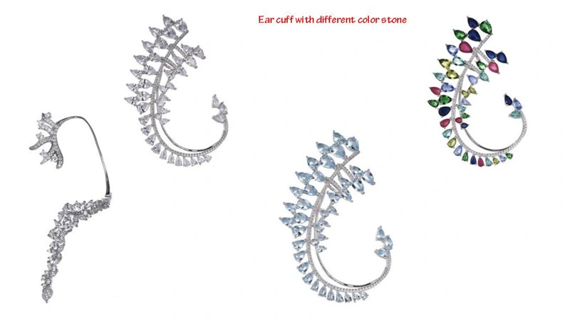 Wholesale 925 Silver or Brass 2021 Fashion Personality Single Ear Cuff Jewelry Earring for Girls