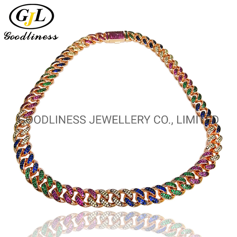 Top Quality Hip-Hop CZ Necklace Cuban Chain Necklace Men Jewelry