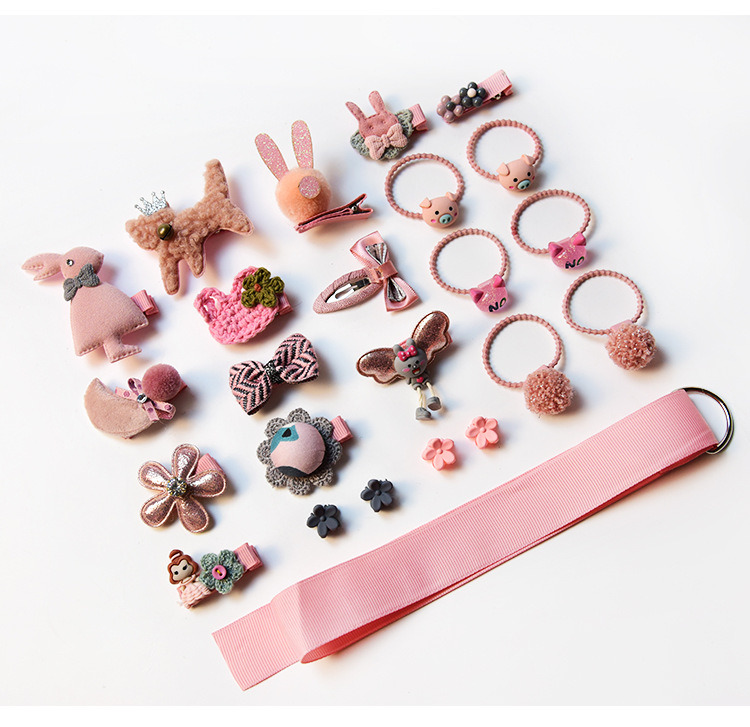 Fashion Hairpin Set Children Cloth Art Animal Hairpin Box Bow Girls Jewelry Wholesale
