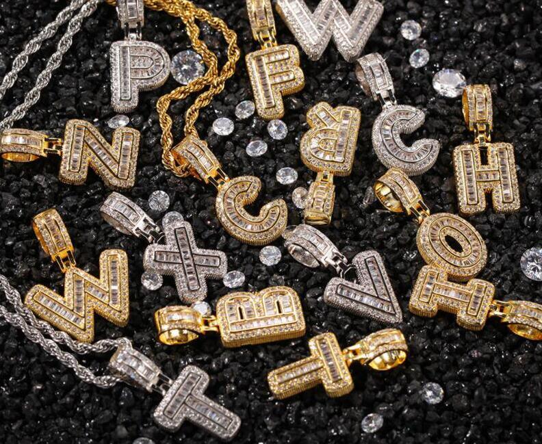 Hip Hop Jewellery Iced out Letter Pendant Necklace Fashion Jewelry