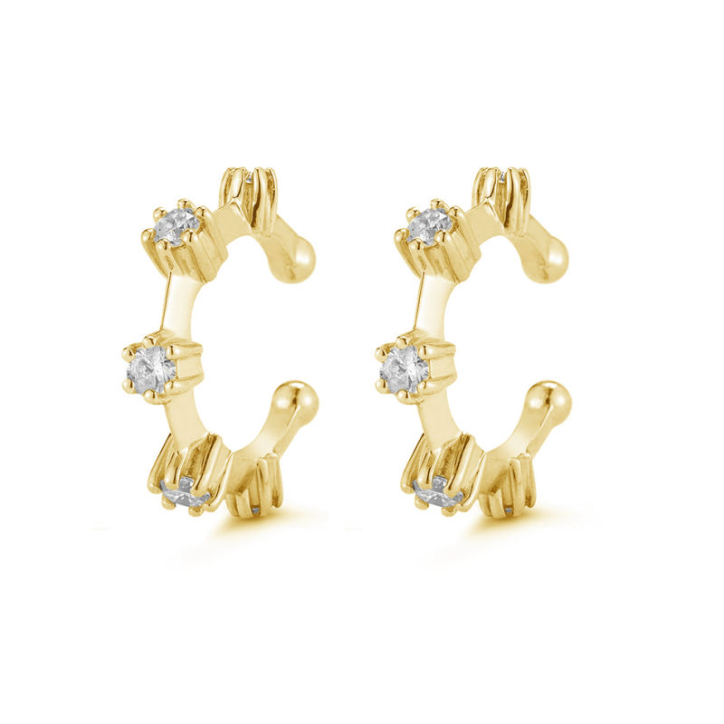 Wholesale 925 Sterling Silver Jewelry Fashion 18K Gold Plated Classic Kismet Ear Cuff Earrings