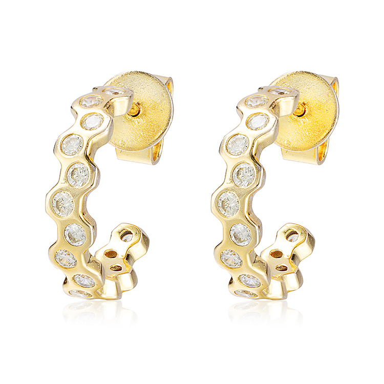 Fashion Earrings C Hoop Party Yellow Gold Earrings for Women