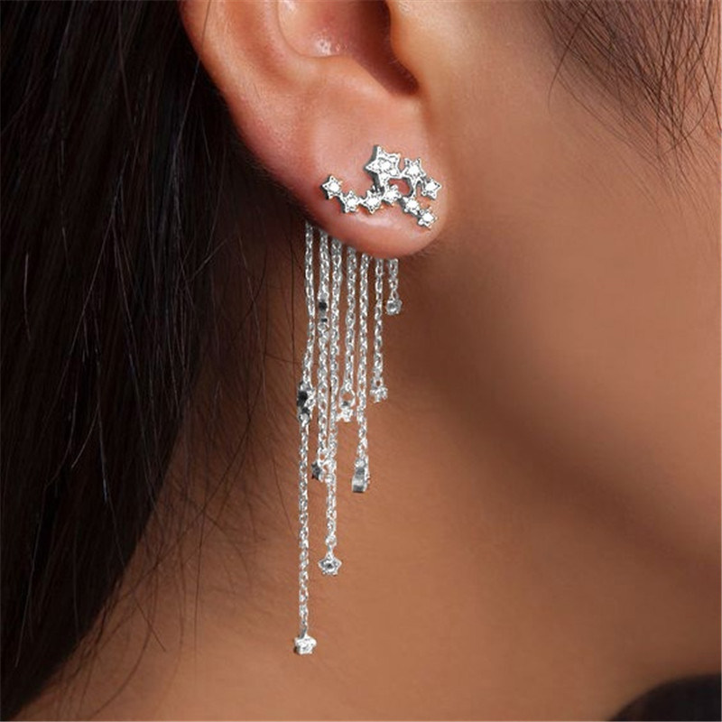 Shining Stars Tassel Earrings Hanging Exquisite Earrings, for Women and Girls