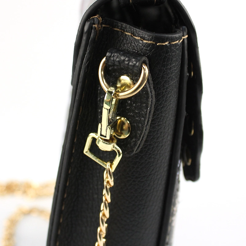 Spot Wholesale Customized National Retro Pattern Logo Gold Chain Portable Double Shoulder Women's Bag