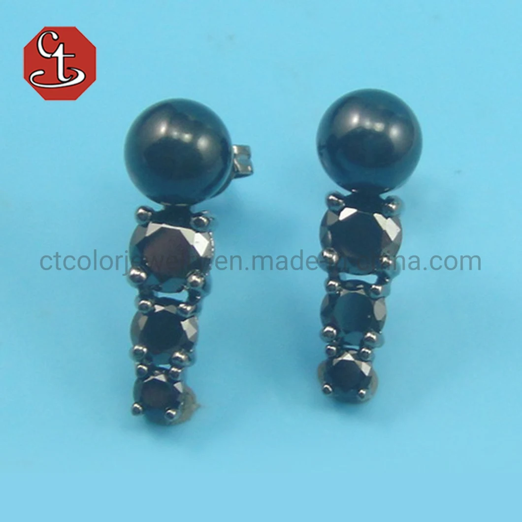 Elegant Champagne Pearl Jewelry Double Side Shell Pearl Studs for Women Big Beads Flowers Earrings