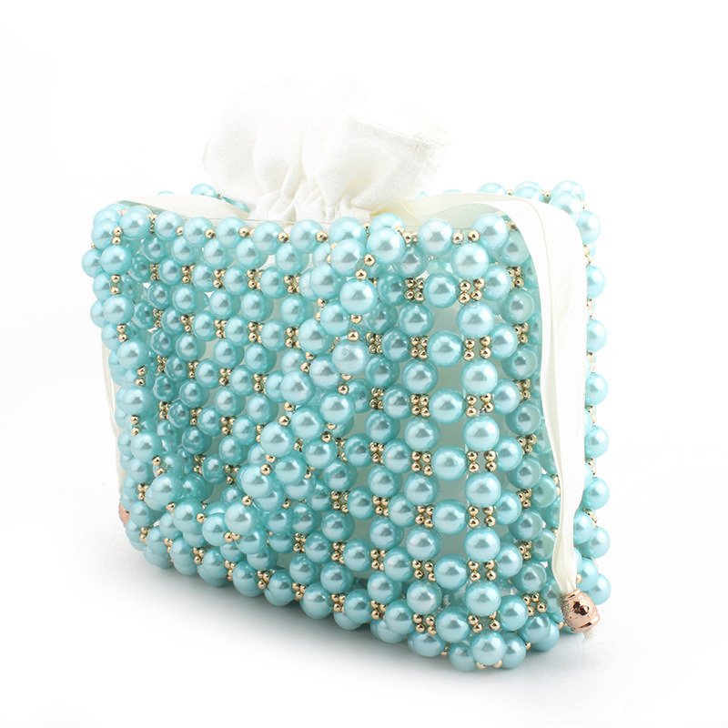Hand-Woven Beads Bag Ladies Pearl Handbag