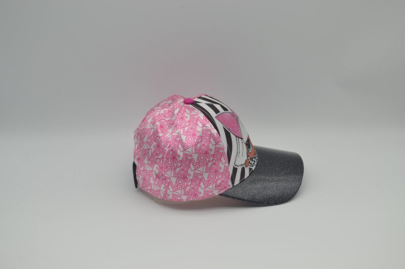 Comfortable Cotton PU Pretty Girl Printing Girls Children Baseball Cap Hot Selling Pink Lovely Baby Baseball Hat