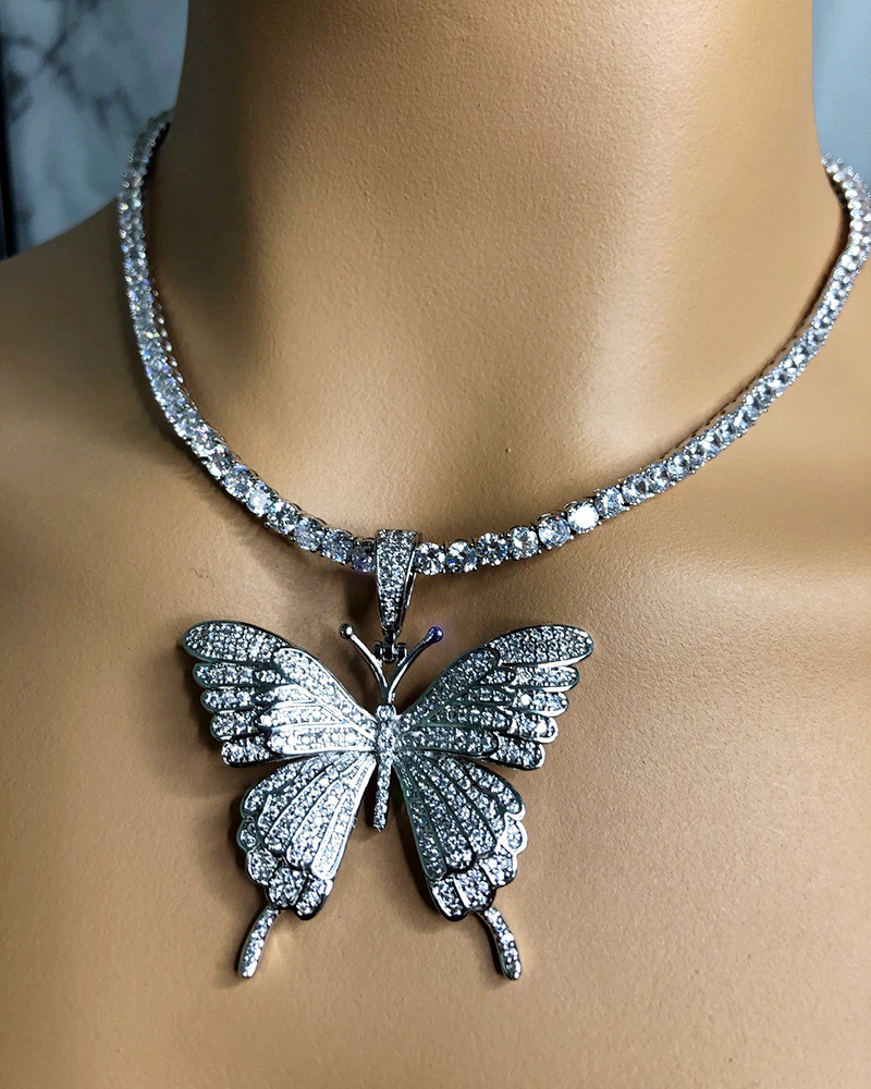 Cuban Butterfly Necklace Cross Border Hot-Sellling Pendant Fashion Choker