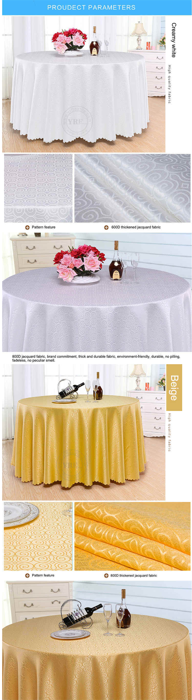 Yrf Round Tablecloths for Wedding 90 Round Tablecloths