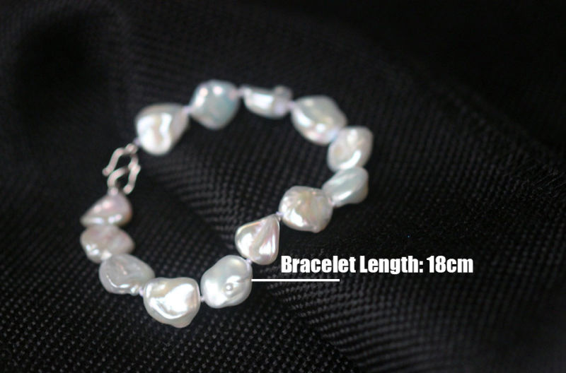 10mm High Quality Small Natural Baroque Keshi Freshwater Pearl Necklace + Bracelet Set Jewelry