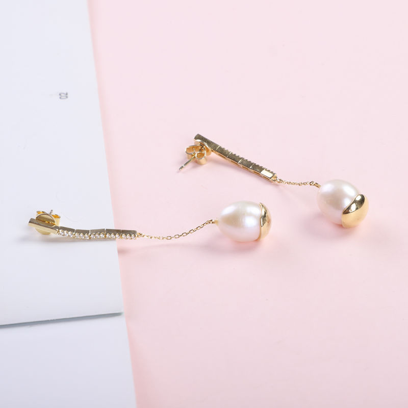 Fashion Jewelry 925 Silver Shell Pearl Earrings