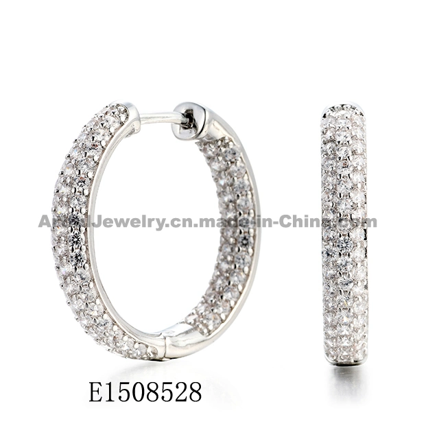 New Arrival Jewelry Sterling Silver or Copper Cubic Zirconia Small Huggie Earrings for Girls