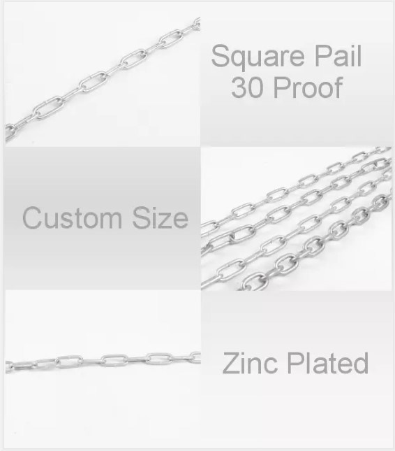 Proof Zinc Coated Chain/Lifting Chain/Square Pail of Chain