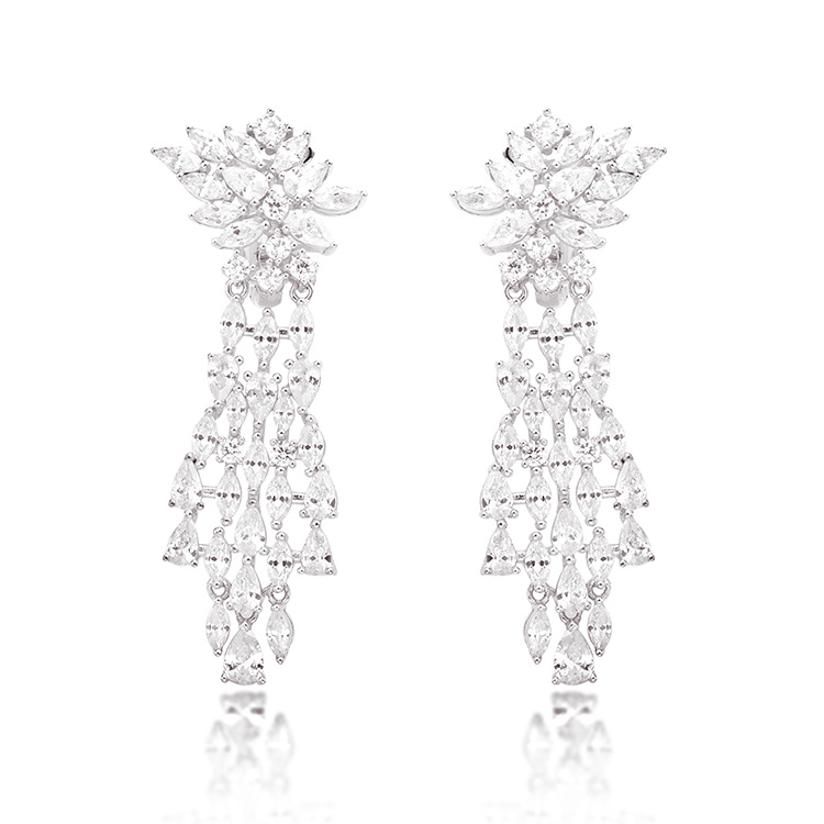 Fashion Tassel Earrings Flower Shape Earrings Elegant for Women