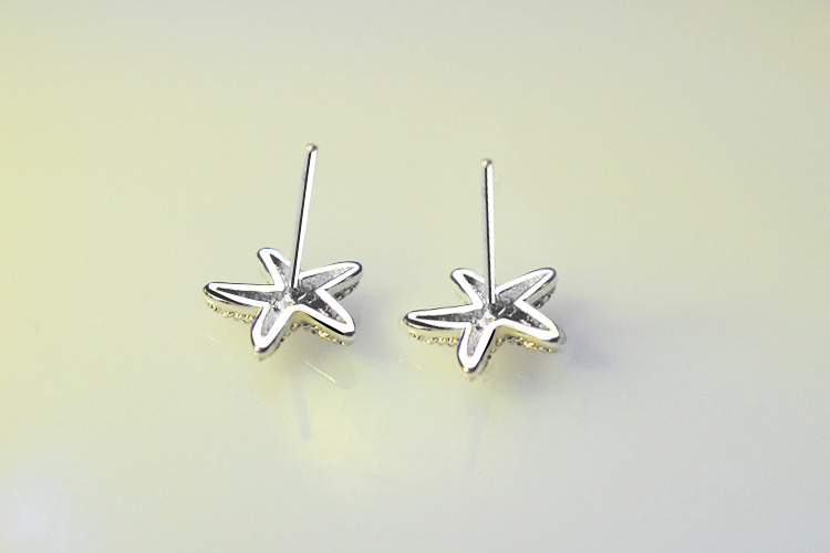 2019 Fashion Jewelry Silver Plated Stud Earrings, Elegant Womens Earrings Small Starfish Stud Earrings