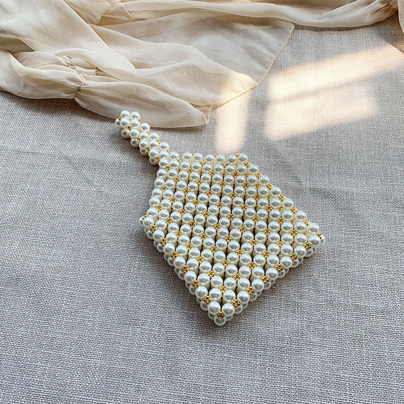 Peb04 Beaded Pearls Hand Bag 2020 Mini Pearl Clutch Purse for Women Girls