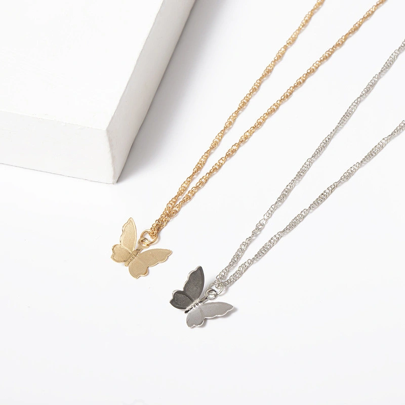 Personality Tassel Geometric Necklace Female Butterfly Simple Single-Layer Necklace
