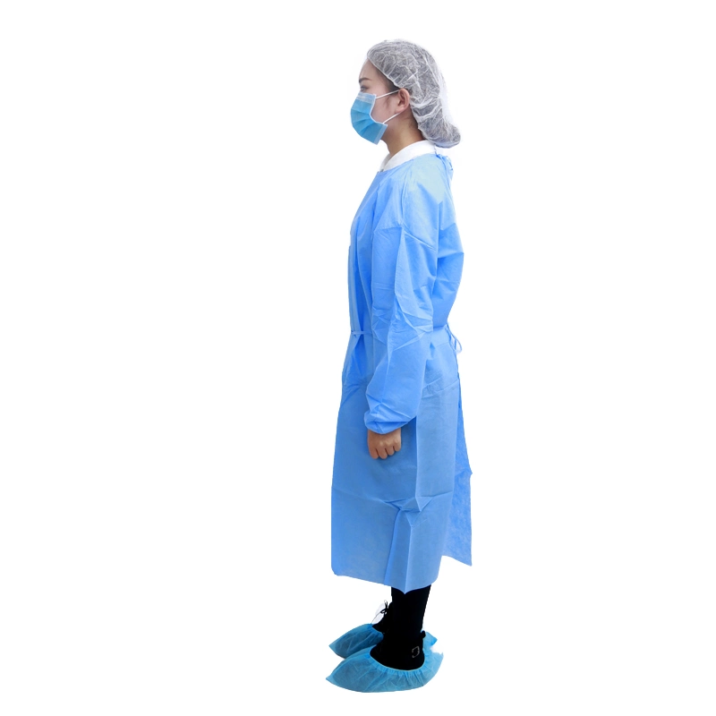 Waterproof SMS Surgical Gown with Elastic Cuff or Knitted Cuff