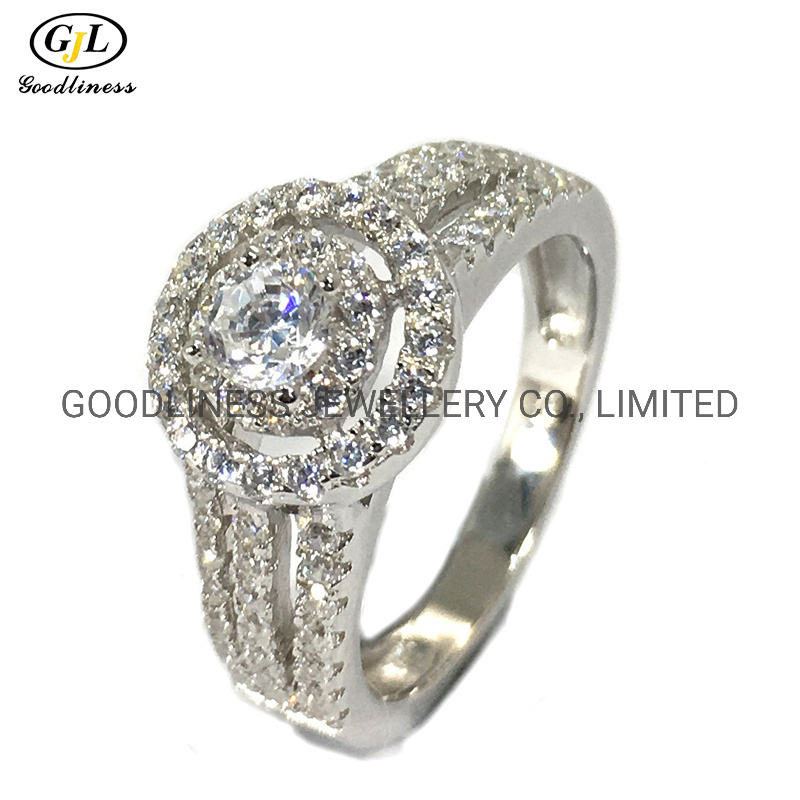 Fashion Jewelry Full Stone AAA Cubic Zircon Set Rings Wedding Engagement Set Ring