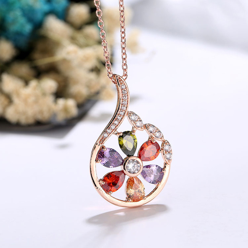 Rose Gold Jewelry Wholesale Necklace Wedding Crystal Accessories