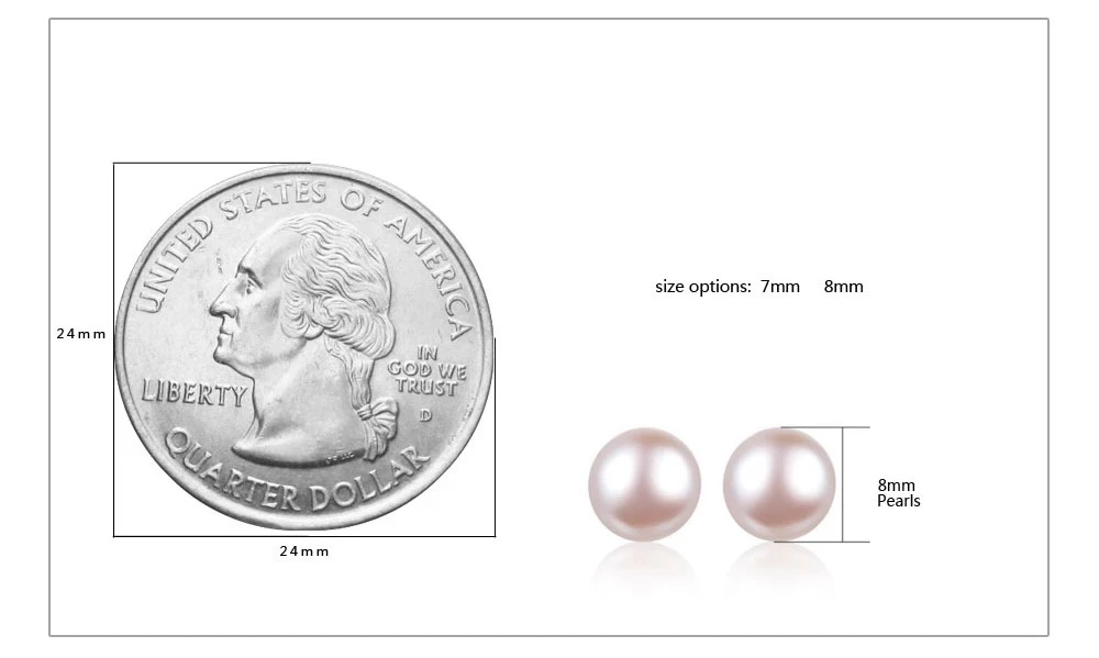925 Sterling Silver Genuine Cultured Freshwater Pearl Stud Earrings Studs Gift